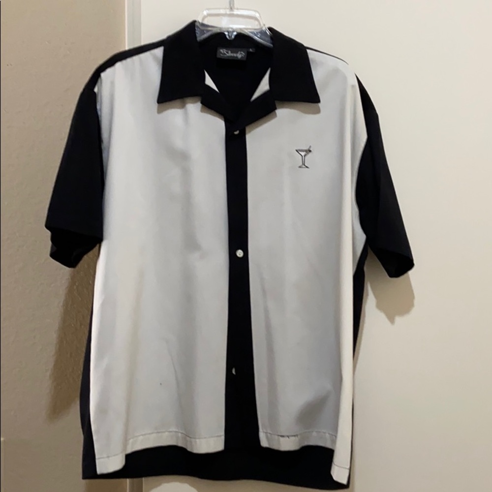 Men’s Steady unique bowling shirt. sz LG